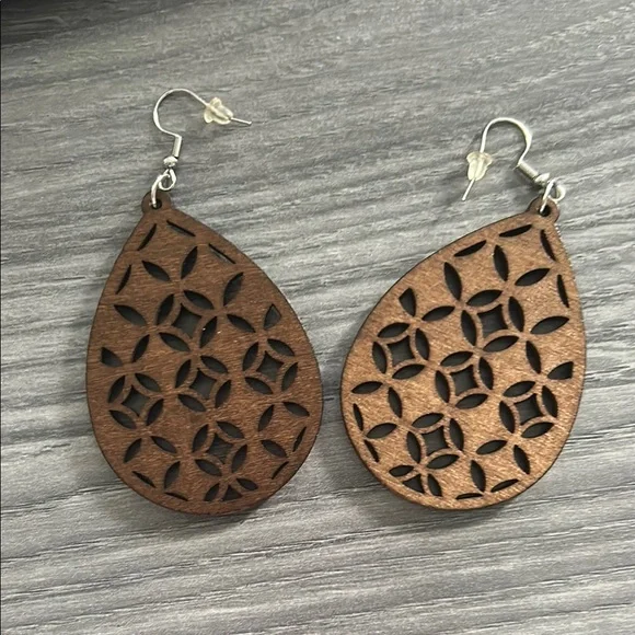 Elegant Brown Teardrop Earrings - Picture 1 of 1